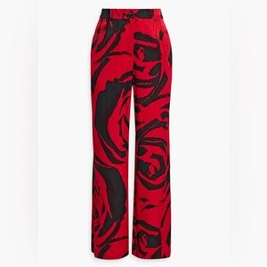 DIANE VON FURSTENBERG Adelaide printed satin-jacquard wide-leg pants